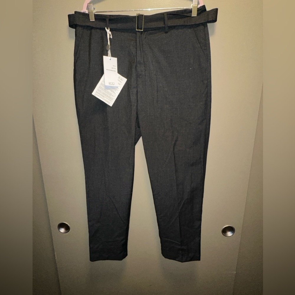 8 by YOOX belted straight leg trousers